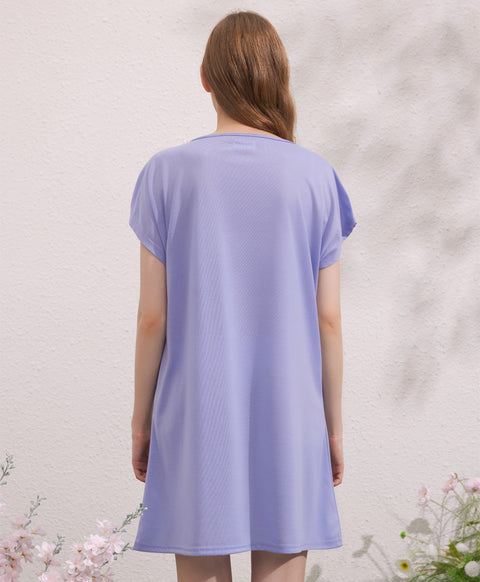 Sweet Cat Bow Bow Polyester Cotton Short Sleeves Sleep Dress