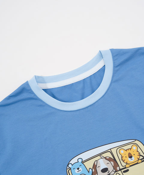 Junior Bedtime Bubbles Never Stop Adventuring Long Sleeves Tee & Pants Sleep Set
