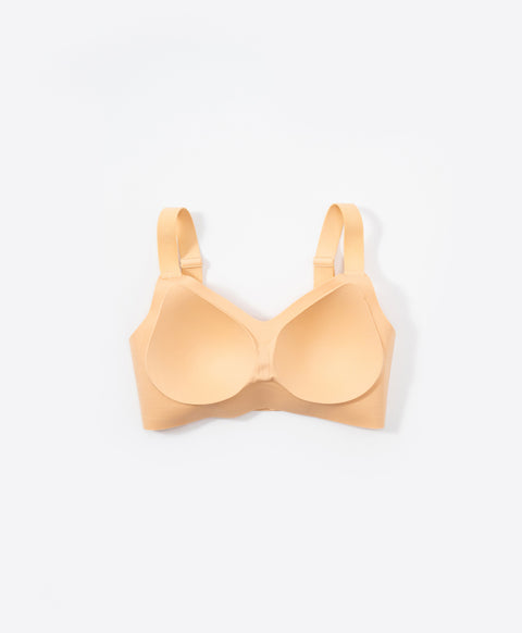 Marshmallow Kiss: Mirror Skin Full Coverage V-Neck Wireless Bra With Adjustable Straps (Fuller Figure) – New & Improved