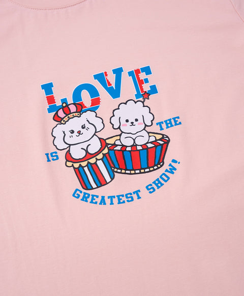 Junior Bedtime Bubbles Love is The Greatest Show Short Sleeves Sleep Dress