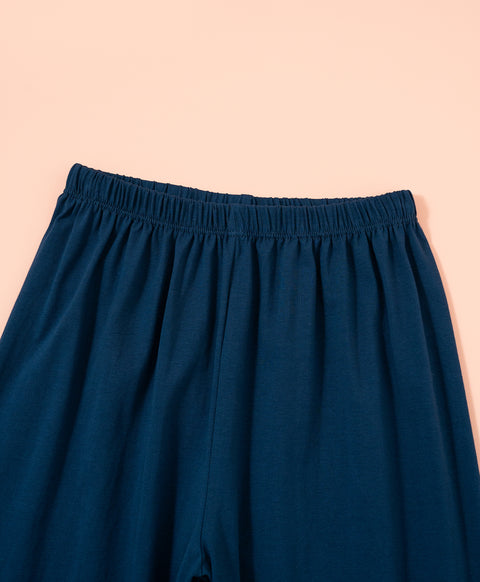 Cookies d'amore Long Sleeves Top With Pants Set-Dark Blue