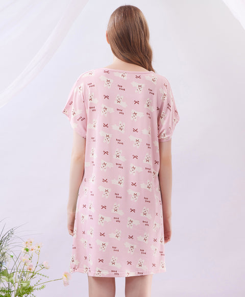 Enjoy the Moment Good Day Microfiber Short Sleeves Sleep Dress