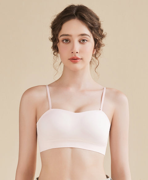 Seamless Comfy Basic Half Cup Pull-over Multiway Bandeau Vest
