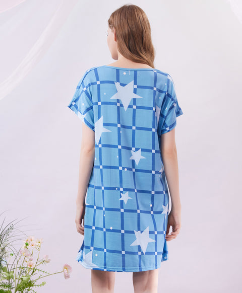 Have a Lovely Day Microfiber Short Sleeves Sleep Dress