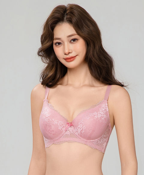 Lace Vintage Full Cup Coverage Underwired Bra (B Cup)