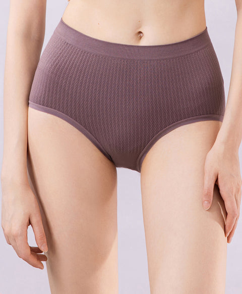 Jacquard Seamless Knit Mid-High Waist Hipster Panties