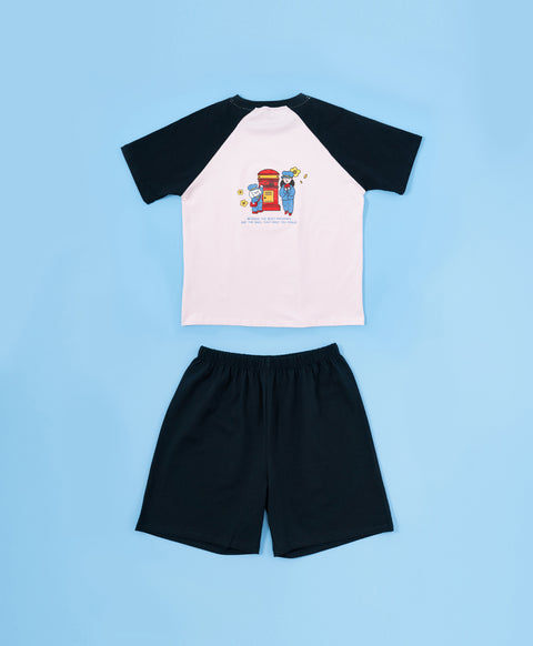 Junior Harmony in London Junior 3/4 Sleeve Top & Shorts Sleep Set