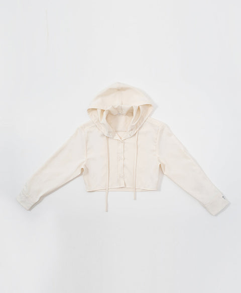 Peekaboo Convertible Collar Crop Shirt