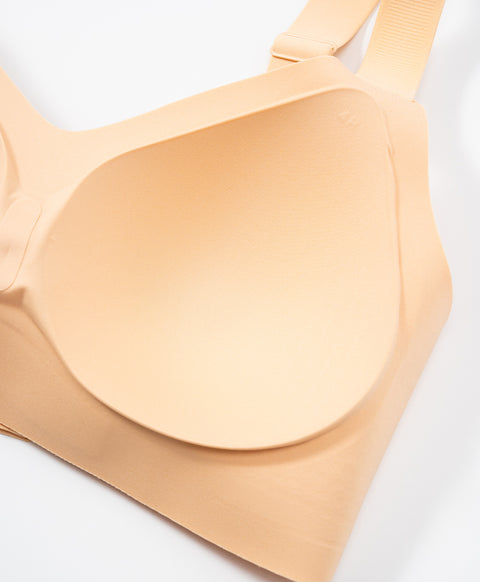 Marshmallow Kiss: Mirror Skin Full Coverage V-Neck Wireless Bra With Adjustable Straps (Fuller Figure) – New & Improved