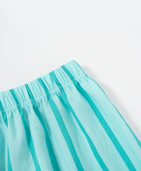 BedMood Cremo & Mello I'm in Bed Mood Polyester PJ Short Sleeves Top & Shorts Set - Green