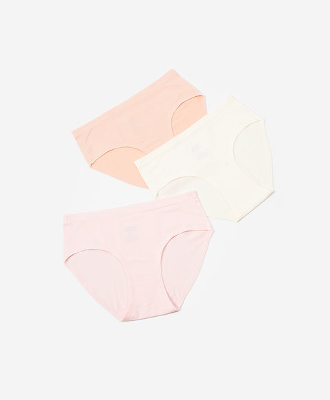 Junior Uniform Buddy Low Waist Mini Seamless Laminated 3pcs Modal Spandex Pack Panties