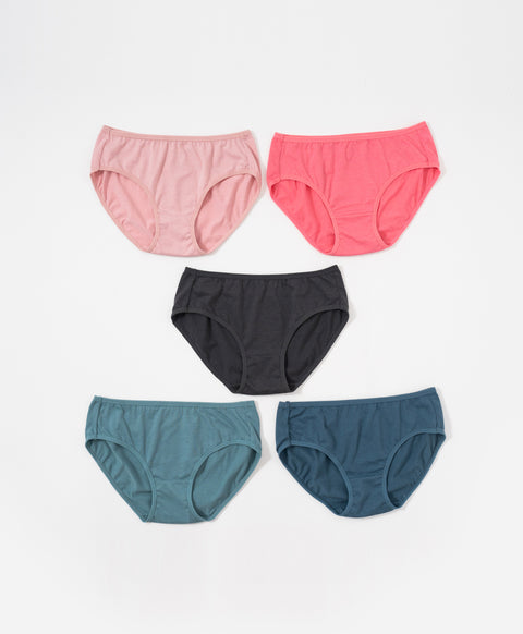 Beat Cotton Mid Waist Midi 5pcs Pack Panties