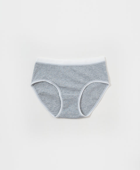 Rib Design Low Waist Midi Cotton Panties
