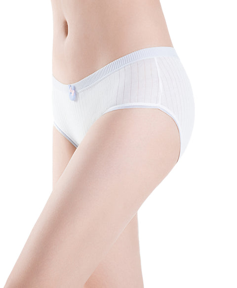 Lovely Charm Low Waist Midi Ribbed Cotton Panties