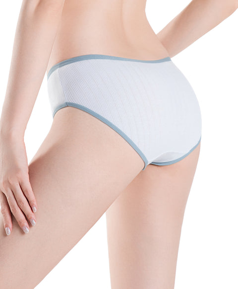 Autumn Touch Low Waist Midi Ribbed Cotton Panties