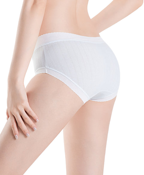 Delicate Bow Low Waist Hipster Ribbed Cotton Panties