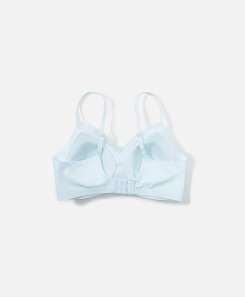 Crème de Lacelisse Wireless Lace-Trimmed V-Neck Bra