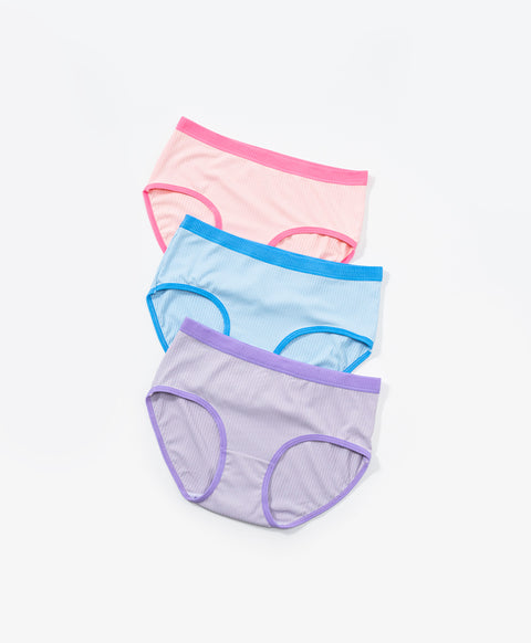 Contrast Rib Low Waist Hipster Panties
