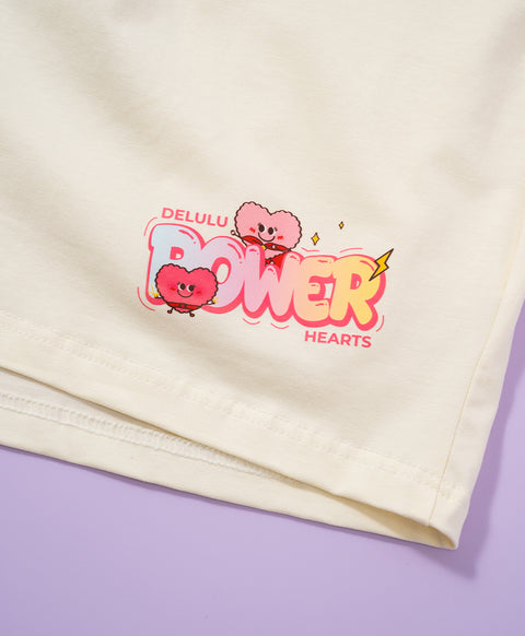 Delulu Power Hearts Short Sleeve Top & Short PJ Set