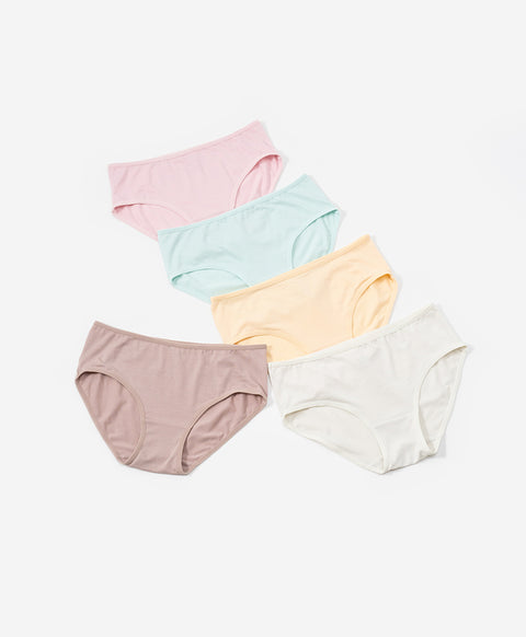 The Softest You Low Waist Hipster 5pcs Lyocell Cotton Spandex Pack Panties