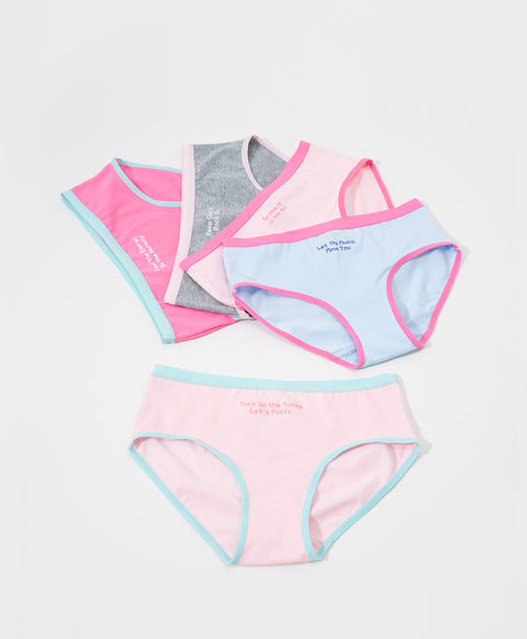 Music Concert Yuki & Hattie 5pcs Low Waist Hipster Graphic Pack Panties Wonder Box