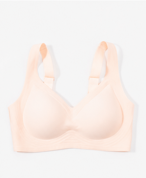 Marshmallow Kiss: Mirror Kiss V-Neck Wireless Bra with Adjustable Straps - New & Improved