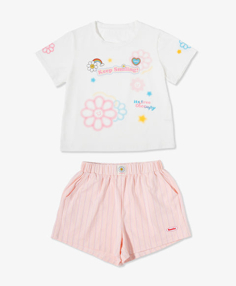 Keep Smiling Top & Boxer Shorts Sleep Set
