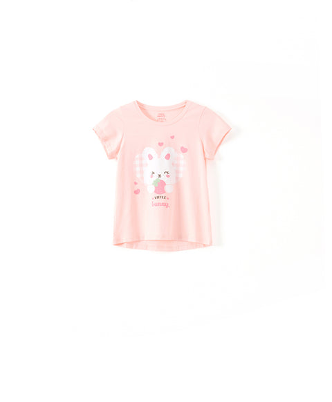 Junior Checkers Bunny GIRLS Top & Shorts PJ Set