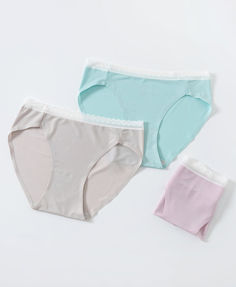 Lacey Laminated Low Waist Midi Panties