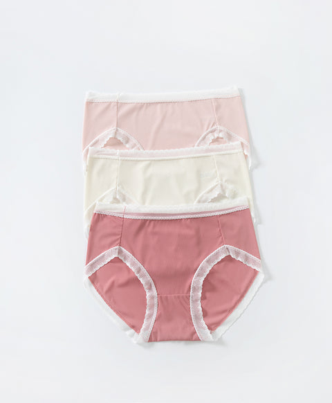Lace & Mesh Low Waist Midi Panties