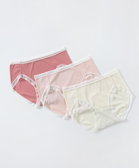 Lace & Mesh Low Waist Midi Panties