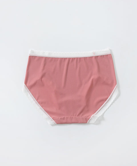 Lace & Mesh Low Waist Midi Panties