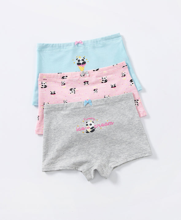 Junior Panda & Ice Cream Girl Boxshort 3-pack Panties