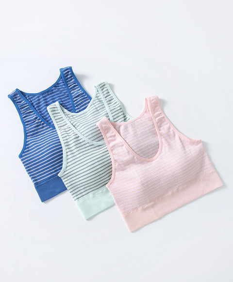 Stripe Seamless Wireless Pull Over Vest