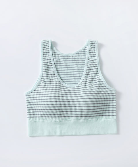 Stripe Seamless Wireless Pull Over Vest