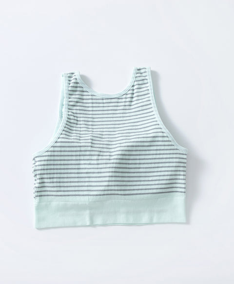 Stripe Seamless Wireless Pull Over Vest