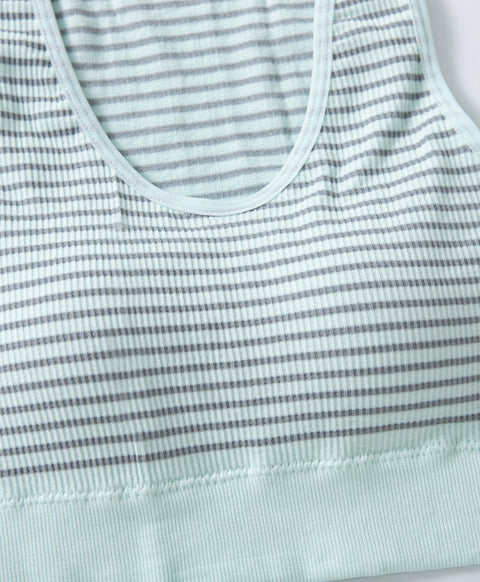 Stripe Seamless Wireless Pull Over Vest