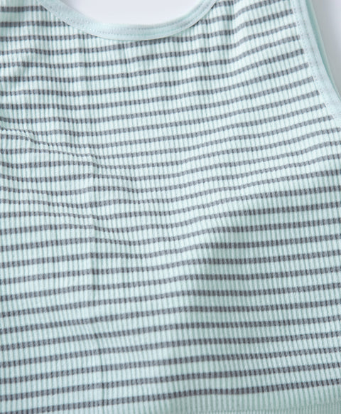 Stripe Seamless Wireless Pull Over Vest