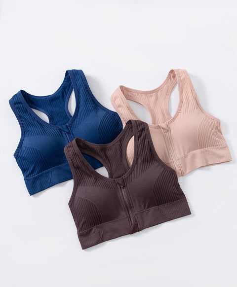 Active Seamless Racer Back Zip Front Sports Vest