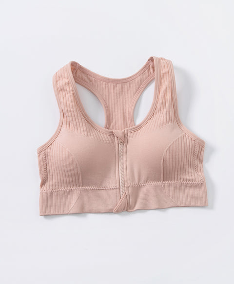 Active Seamless Racer Back Zip Front Sports Vest