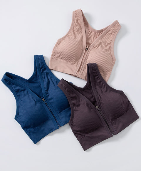 Active Seamless V-neck Racer-Back Zip Front Sports Vest