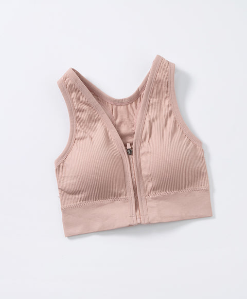 Active Seamless V-neck Racer-Back Zip Front Sports Vest