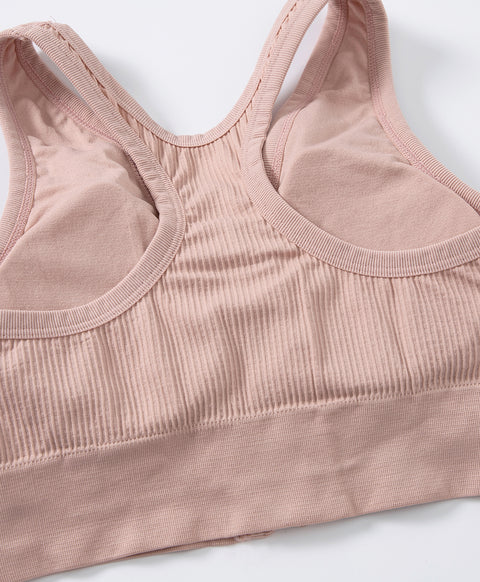 Active Seamless V-neck Racer-Back Zip Front Sports Vest