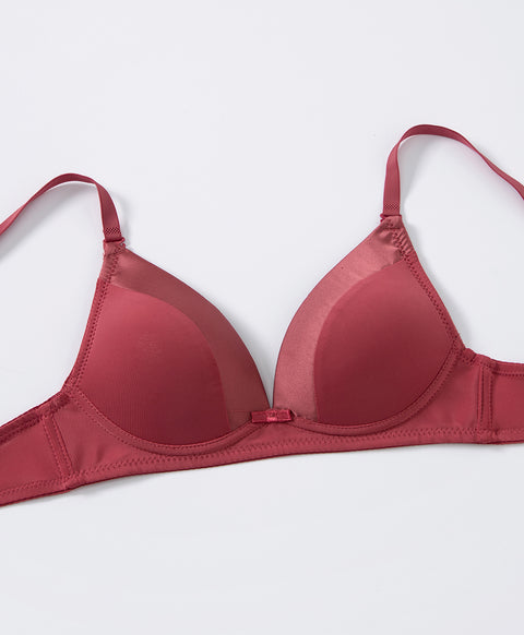 Basic Contrast Microfiber Wireless Triangle Bra