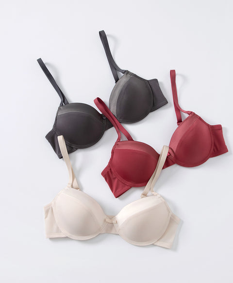 Basic Contrast Microfiber Underwired 3/4 Demi Bra