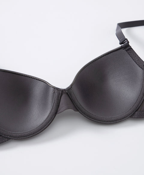 Basic Contrast Microfiber Underwired 3/4 Demi Bra