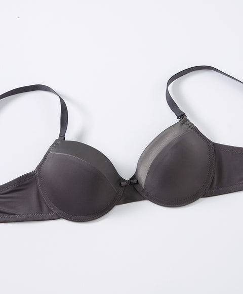Basic Contrast Microfiber Underwired 3/4 Demi Bra