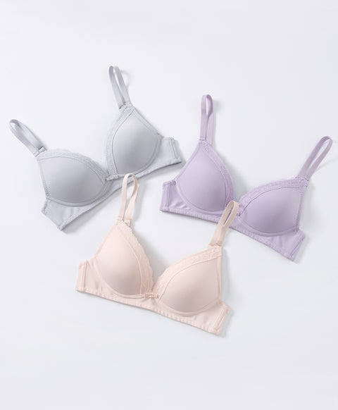 Microfiber Lace Delight Wireless Triangle Bra