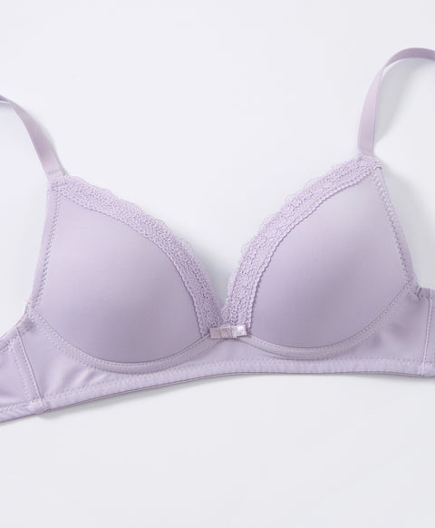 Microfiber Lace Delight Wireless Triangle Bra