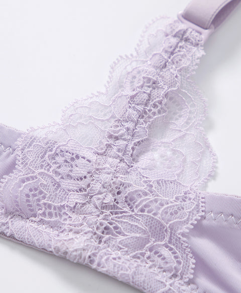 Microfiber Lace Delight Wireless Triangle Bra